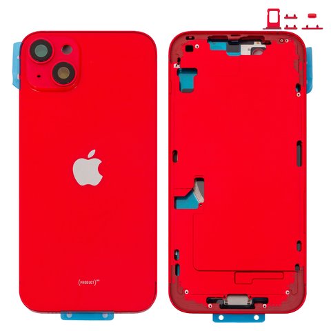 Корпус для iPhone 14 Plus, червоний, з тримачем SIM карти, з боковими кнопками, Original PRC , EU Version, red