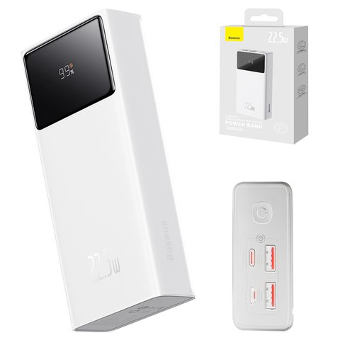 Power bank Baseus Star Lord Digital, 20000 мАч, с USB кабелем тип C, белый, Fast Charge, 22,5 Вт, #PPXJ060002