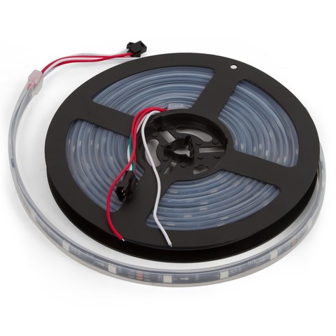 Tira de luces LED RGB SMD5050, WS2811 con controles, color negro, IP67, 12 V, 60 diodos LED m, 5 m 